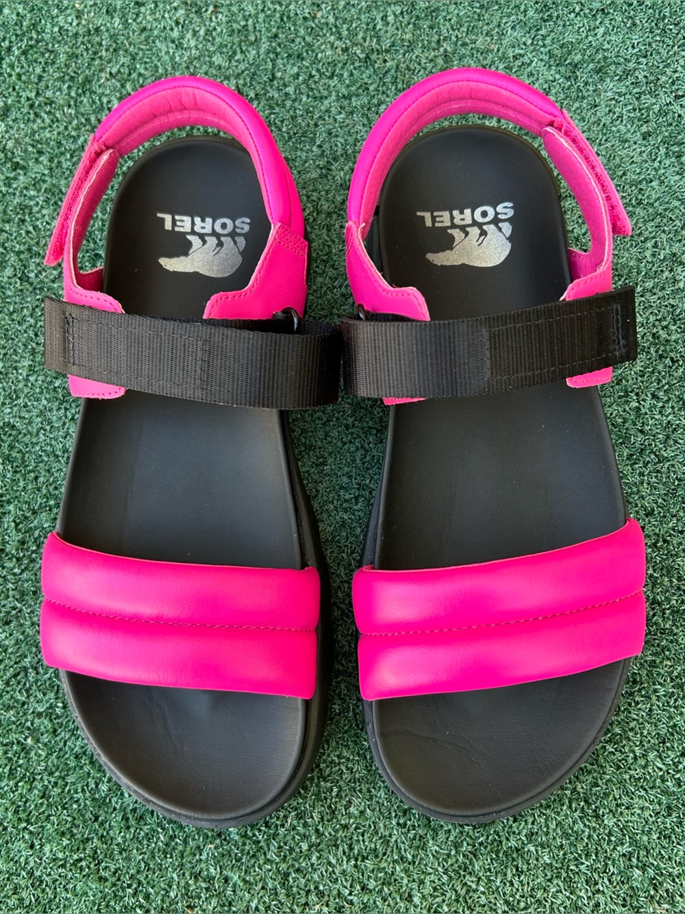 NWT Sorel Viibe Slingback Sandal Leather Fuchsia Fizz Pink 9.5